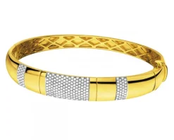 Bransoletka z żółtego złota z brylantami - 0,88 ct - próba 585