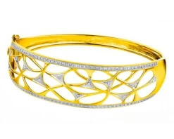 Bransoletka z żółtego złota z diamentami - 0,34 ct - próba 585