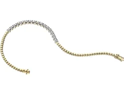 Bransoletka z żółtego złota z brylantami - 18 cm - 0,29 ct - próba 585