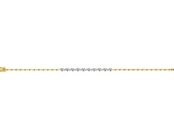 Bransoletka z żółtego złota z brylantami - 19 cm - 0,23 ct - próba 585