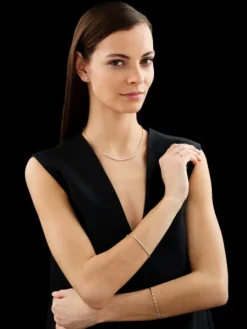 Bransoletka z żółtego złota z brylantami - 19 cm - 0,23 ct - próba 585