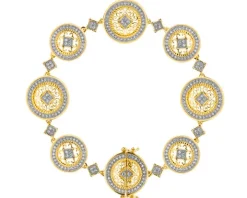 Bransoletka z żółtego złota z diamentami - 18 cm - 0,99 ct - próba 585