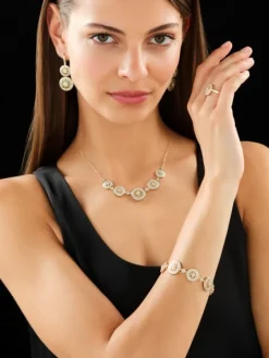 Bransoletka z żółtego złota z diamentami - 18 cm - 0,99 ct - próba 585