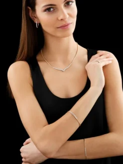 Bransoletka z żółtego złota z brylantami - 18 cm - 0,29 ct - próba 585