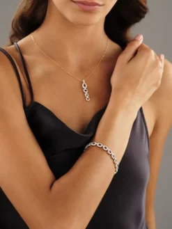 Bransoletka z żółtego złota z brylantami - 18 cm - 3,00 ct - próba 585