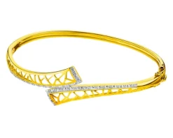 Bransoletka z żółtego złota z diamentami - 0,10 ct - próba 585
