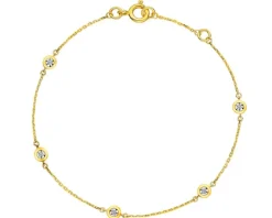 Bransoletka z żółtego złota z brylantami - 0,03 ct - próba 375