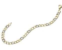 Bransoletka z żółtego złota z diamentami - 18 cm - 0,33 ct - próba 585