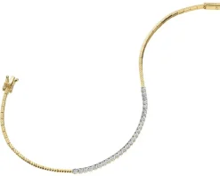 Bransoletka z żółtego złota z brylantami - 19 cm - 0,14 ct - próba 585
