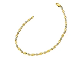 Bransoletka z żółtego złota z diamentami - 19 cm - 0,10 ct - próba 375