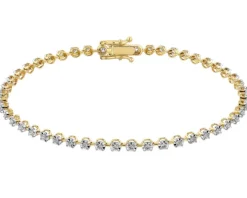 Bransoletka z żółtego złota z brylantami - 18 cm - 0,56 ct - próba 585