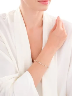 Bransoletka z żółtego złota z brylantami - 18 cm - 0,25 ct - próba 585