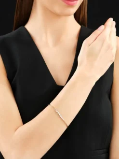 Bransoletka z żółtego złota z brylantami - 18 cm - 0,21 ct - próba 585