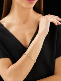 Bransoletka z żółtego złota z brylantami - 19 cm - 2,24 ct - próba 585