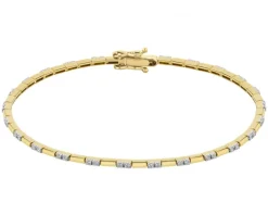 Bransoletka z żółtego złota z brylantami - 18 cm - 0,35 ct - próba 585