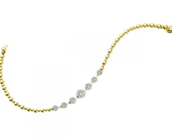 Bransoletka z żółtego złota z brylantami - 18 cm - 0,97 ct - próba 585