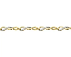 Bransoletka z żółtego złota z diamentami - 18 cm - 0,03 ct - próba 375