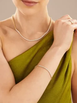 Bransoletka z żółtego złota z brylantami - 19 cm - 0,32 ct - próba 585