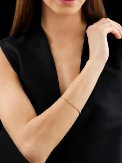 Bransoletka z żółtego złota z brylantami - 19 cm - 0,12 ct - próba 585