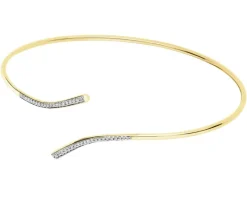 Bransoletka z żółtego złota z brylantami - 0,09 ct - próba 585