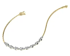 Bransoletka z żółtego złota z brylantami - 19 cm - 0,49 ct - próba 585