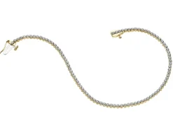 Bransoletka z żółtego złota z diamentami - 18 cm - 0,50 ct - próba 585