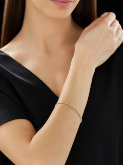 Bransoletka z żółtego złota z diamentami - 18 cm - 0,50 ct - próba 585