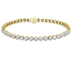 Bransoletka z żółtego złota z brylantami - 18 cm - 3,58 ct - próba 585