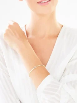 Bransoletka z żółtego złota z diamentem - 0,004 ct - próba 375