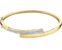 Bransoletka z żółtego złota z diamentami - 0,18 ct - próba 585