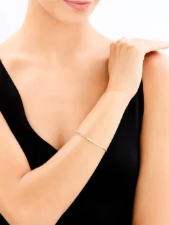 Bransoletka z żółtego złota z brylantami - 0,04 ct - próba 375