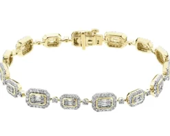 Bransoletka z żółtego złota z diamentami - 19 cm - 2,66 ct - próba 585