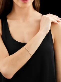 Bransoletka z żółtego złota z brylantami - 19 cm - 0,07 ct - próba 585