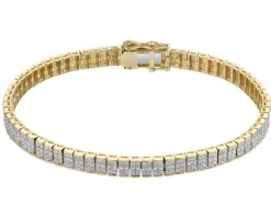 Bransoletka z żółtego złota z diamentami - 18 cm - - 2,00 ct - próba 585