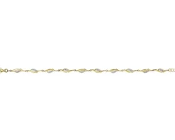 Bransoletka z żółtego złota z diamentami - 19 cm - 0,05 ct - próba 375