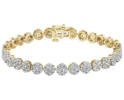 Bransoletka z żółtego złota z brylantami laboratoryjnymi - 18 cm - 5,67 ct - próba 585