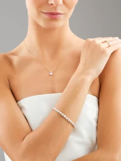 Bransoletka z żółtego złota z brylantami laboratoryjnymi - 18 cm - 5,67 ct - próba 585