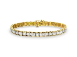 Bransoletka z żółtego złota z diamentami - 19 cm - 0,78 ct - próba 585