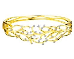 Bransoletka z żółtego złota z brylantami - 0,72 ct - próba 585