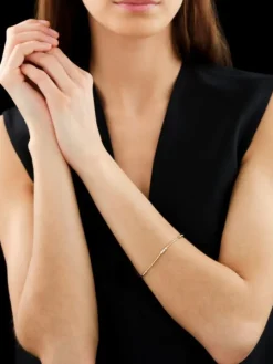 Bransoletka z żółtego złota z brylantami - 18 cm - 0,29 ct - próba 585