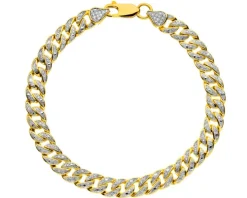 Bransoletka z żółtego złota z diamentami - 18 cm - 0,40 ct - próba 585