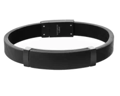 Bransoletka ze stali szlachetnej i skóry