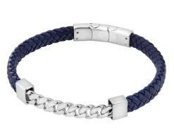 Bransoletka ze stali szlachetnej i skóry