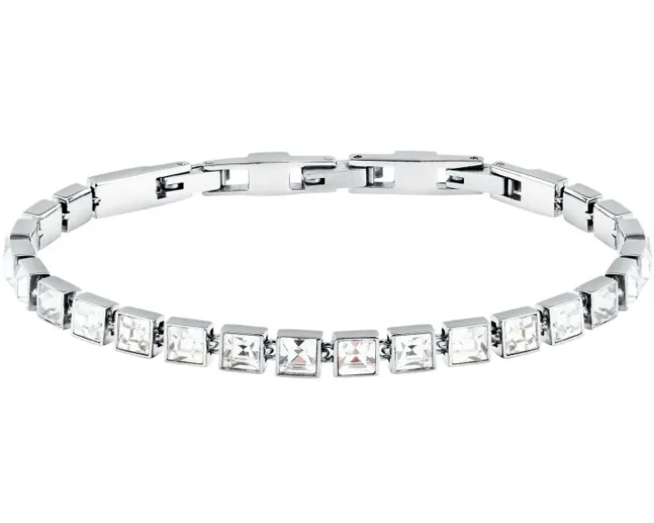 Bransoletka ze stali szlachetnej z cyrkoniami - Karl Lagerfeld