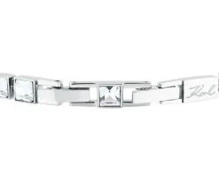 Bransoletka ze stali szlachetnej z cyrkoniami - Karl Lagerfeld