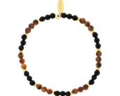 Bransoletka ze stali szlachetnej z agatami i tygrysim okiem