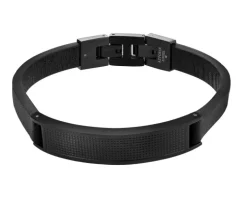 Bransoletka ze stali szlachetnej i skóry