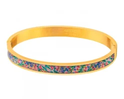 Bransoletka ze stali szlachetnej z emalią