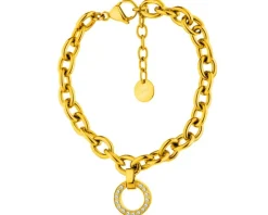 Bransoletka ze stali szlachetnej z kryształami