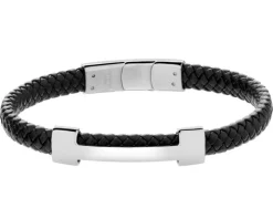 Bransoletka ze stali szlachetnej i skóry